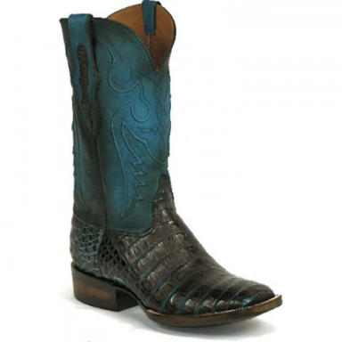 Black Jack Mens Del Rio Cord Design Caiman Crocodile Belly Cowboy Boot
