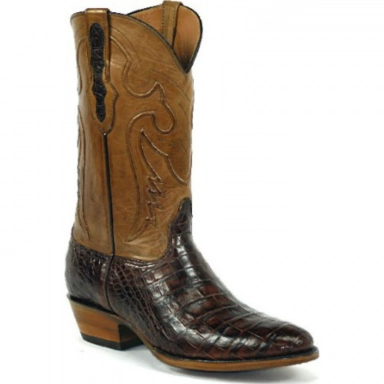 Black Jack Mens Del R10 Cord Design Caiman Crocodile Belly Cowboy Boot