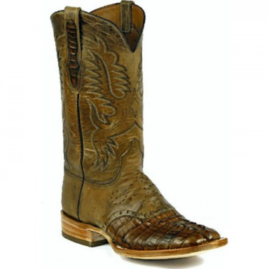 Black Unisex Jack Stitch 631 Caiman Crocodile Tail Cowboy Boot