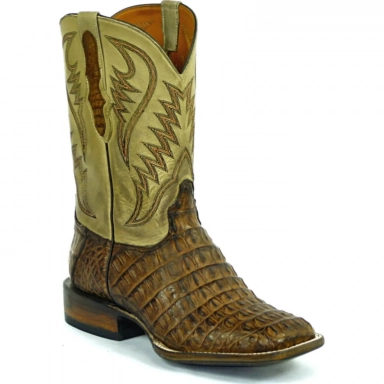 Black Unisex Jack Stitch 610 Caiman Crocodile Tail Cowboy Boot