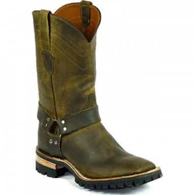 Black Jack Mens Triple Diamond Collar Stitch Oil Leathers Cowboy Boot