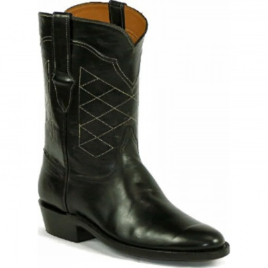 Black Unisex Jack Pecos Cord Design Calf Cowboy Boot