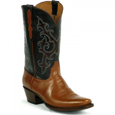 Black Unisex Jack Billy Stitch 2 Calf Cowboy Boot