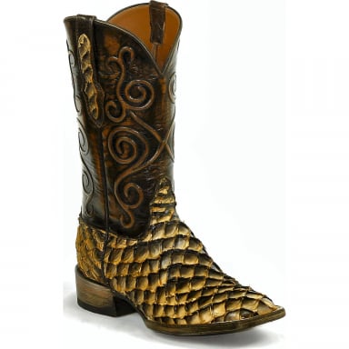 Black Jack Mens Katycord Design inverted Farmed Pirarucu Fish Western