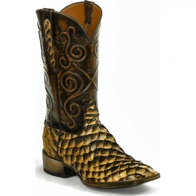 Black Jack Mens Katycord Design inverted Farmed Pirarucu Fish Western
