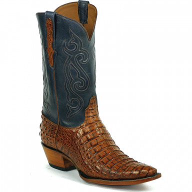 Black Jack Waxahachie Cord Design Caiman Crocodile Hornback Cowboy Boot 7720
