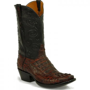 Black Unisex Jack Boerne Cord Caiman Hornback Western Cowboy Boot