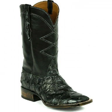 Black Unisex Jack Ysleta Cording Pirarucu Fish Cowboy Boot