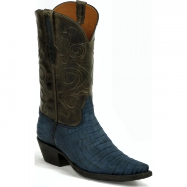 Black Unisex Jack Katy Cord Design Caiman Belly Western Cowboy Boot
