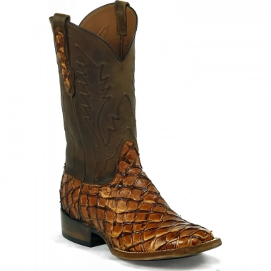 Black Jack Mens Marfa Cord Inverted Pirarucu Fish Western Cowboy Boot