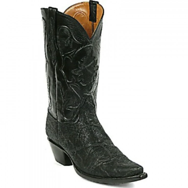 Black Unisex Jack Shield Inlay Elephant Cowboy Boot