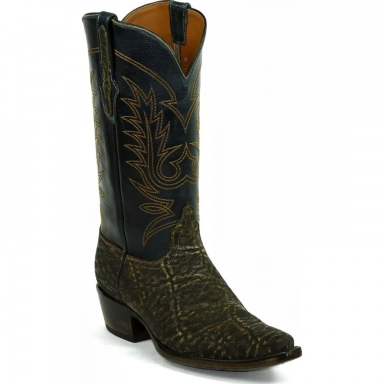 Black Unisex Jack Stitch 195 Elephant Western Cowboy Boot