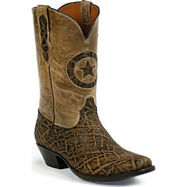 Black Unisex Jack Lonestar Inlay Elephant Cowboy Boot