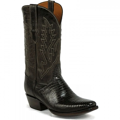 Black Unisex Jack Marfa Cord Teju-Ring Lizard Cowboy Boot