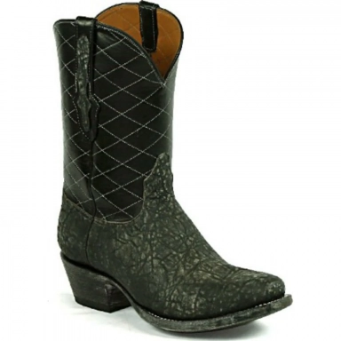 Black Unisex Jack Diamond Stitch Elephant Cowboy Boot