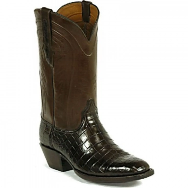 Black Unisex Jack Ruidoso Cord Nile Crocodile Belly Cowboy Boot