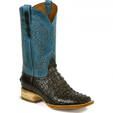 Black Jack Mens Stitch 631 Nile Croc Hornback body Western Cowboy Boot
