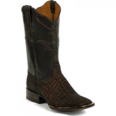 Black Unisex Jack Steers Stars Design Elephant Cowboy Boot