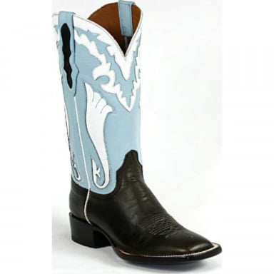 Black Jack Vintage Inlays With Collar # 6 European Goat Cowboy Boot 8651