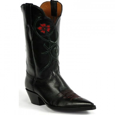 Black Unisex Jack Zoe Design European Goat Cowboy Boot