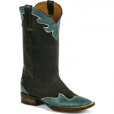 Black Unisex Jack Plain Tops With Collar 7 European Goat Cowboy Boot