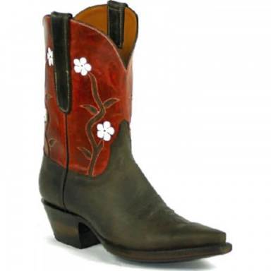 Black Unisex Jack Gardenia Peewee Design Cowboy Boot