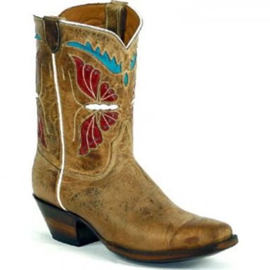 Black Unisex Jack Butterfly Peewee Design Cowboy Boot