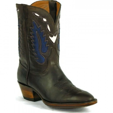 Black Unisex Jack Hearts Wings Peewee Design Cowboy Boot