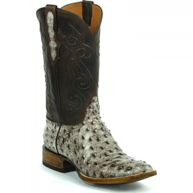 Black Jack Mens Waxahachie Cord Design Full Quill Ostrich Cowboy Boot