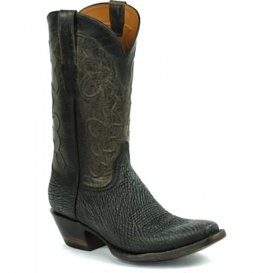 Black Unisex Jack Bastrop Cord Design Shark Cowboy Boot