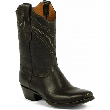 Black Unisex Jack El Paso Cording American Buffalo-Bison Cowboy Boot
