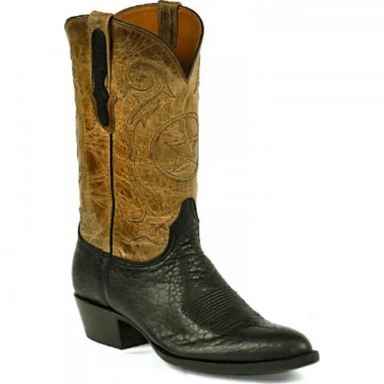 Black Unisex Jack Tristar Cording American Buffalo-Bison Cowboy Boot