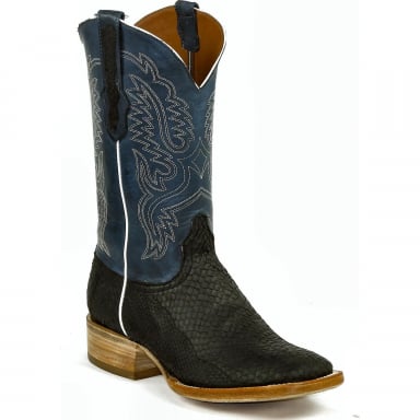 Black Unisex Jack Stitch 631 Salmon Western Cowboy Boot