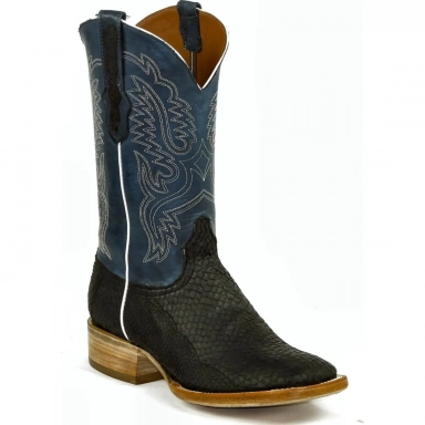 Black Unisex Jack Stitch 631 Salmon Western Cowboy Boot