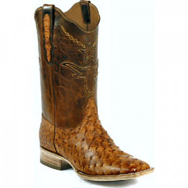 Black Jack Steer Cord Design Full Quill Ostrich Cowboy Boot 993