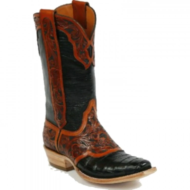Black Unisex Jack Hand Tooled Spur Strap, Heel, Collar Pullstraps