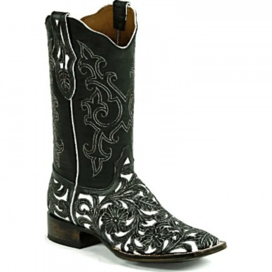 Black Jack Mens Billy Stitch 2 Craftsman Hand-Tooled Cowboy Boot Style
