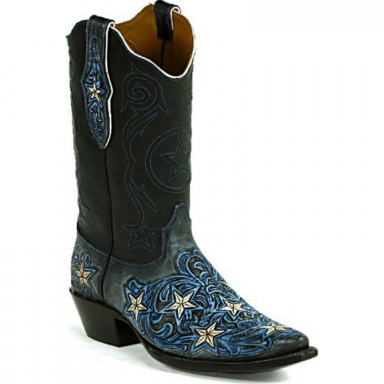Black Jack Tri-Star Cord Craftsman Hand-Tooled Cowboy Boot HT-1403