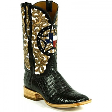 Black Unisex Jack Texas Tooling Craftsman Hand-Tooled Cowboy Boot
