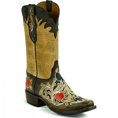 Black Jack Plain Tops With Collar # 19 Craftsman Hand-Tooled Cowboy Boot HT-1410