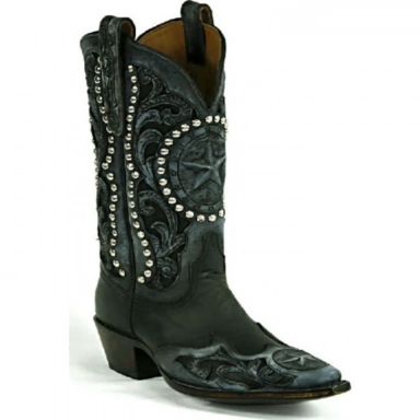 Black Jack Mens Tooled Vintage Texas 3-D Craftsman Hand-Tooled Cowboy
