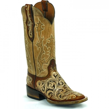 Black Jack Mens Billy Stitch 1 Craftsman Hand-Tooled Cowboy Boot Style