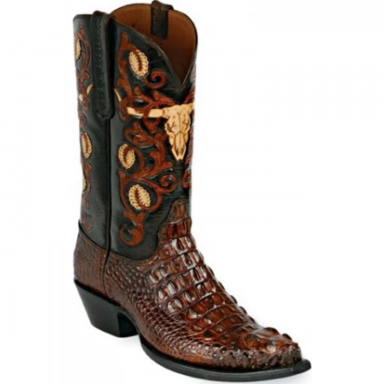 Black Unisex Jack New Long Horn Craftsman Hand-Tooled Cowboy Boot