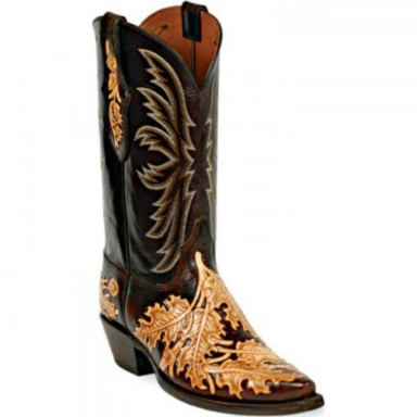 Black Unisex Jack Stitch 321 Craftsman Hand-Tooled Cowboy Boot