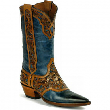 Black Jack Plain Tops W-Tooled Long Pulls, Spur Straps, And Collars Craftsman Hand-Tooled Cowboy Boo