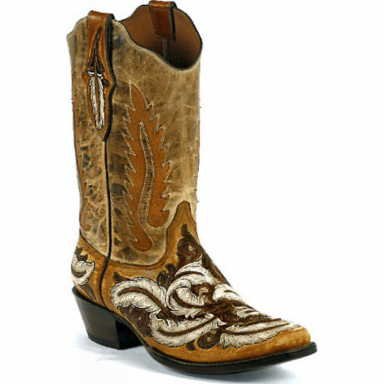Black Jack Terlingua Inlays Craftsman Hand-Tooled Cowboy Boot HT-1803