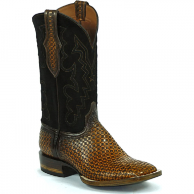 Black Jack Bastrop Cord Design Craftsman Hand-Tooled Cowboy Boot HT-1814