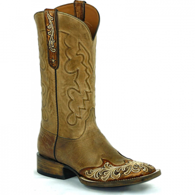 Black Jack Bastrop Cord Design Craftsman Hand-Tooled Cowboy Boot HT-1815