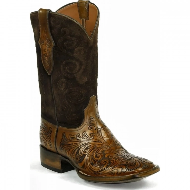 Black Unisex Jack Boerne Cord Design Western Cowboy Boot