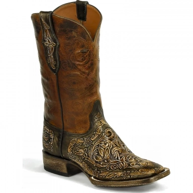 Black Unisex Jack Katy Cord Design Western Cowboy Boot
